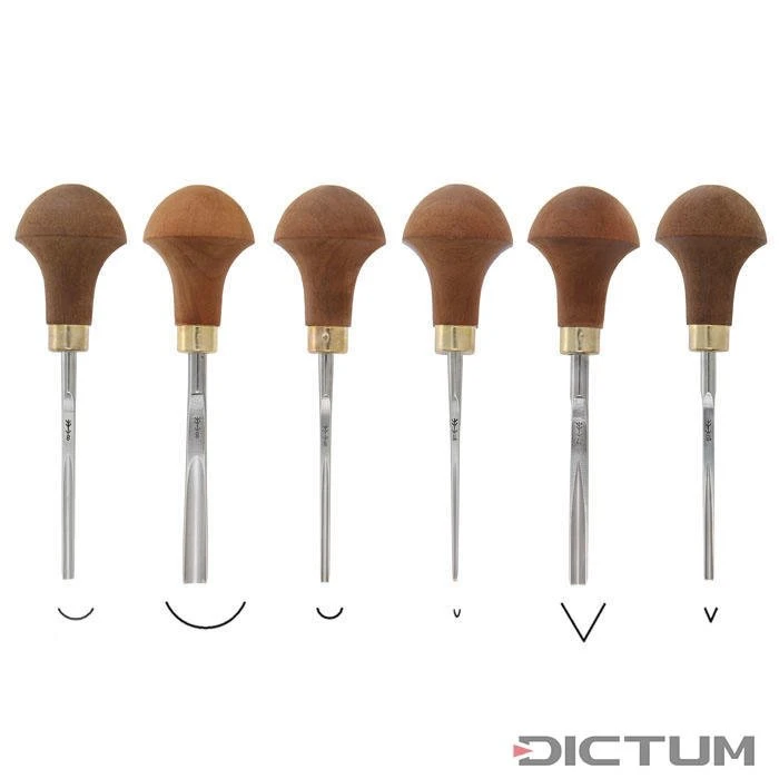 Jeu De Ciseaux De Sculpture Pour Bois Et Linoléum Pfeil C, 6 Pièces -Outils Serie Boutique