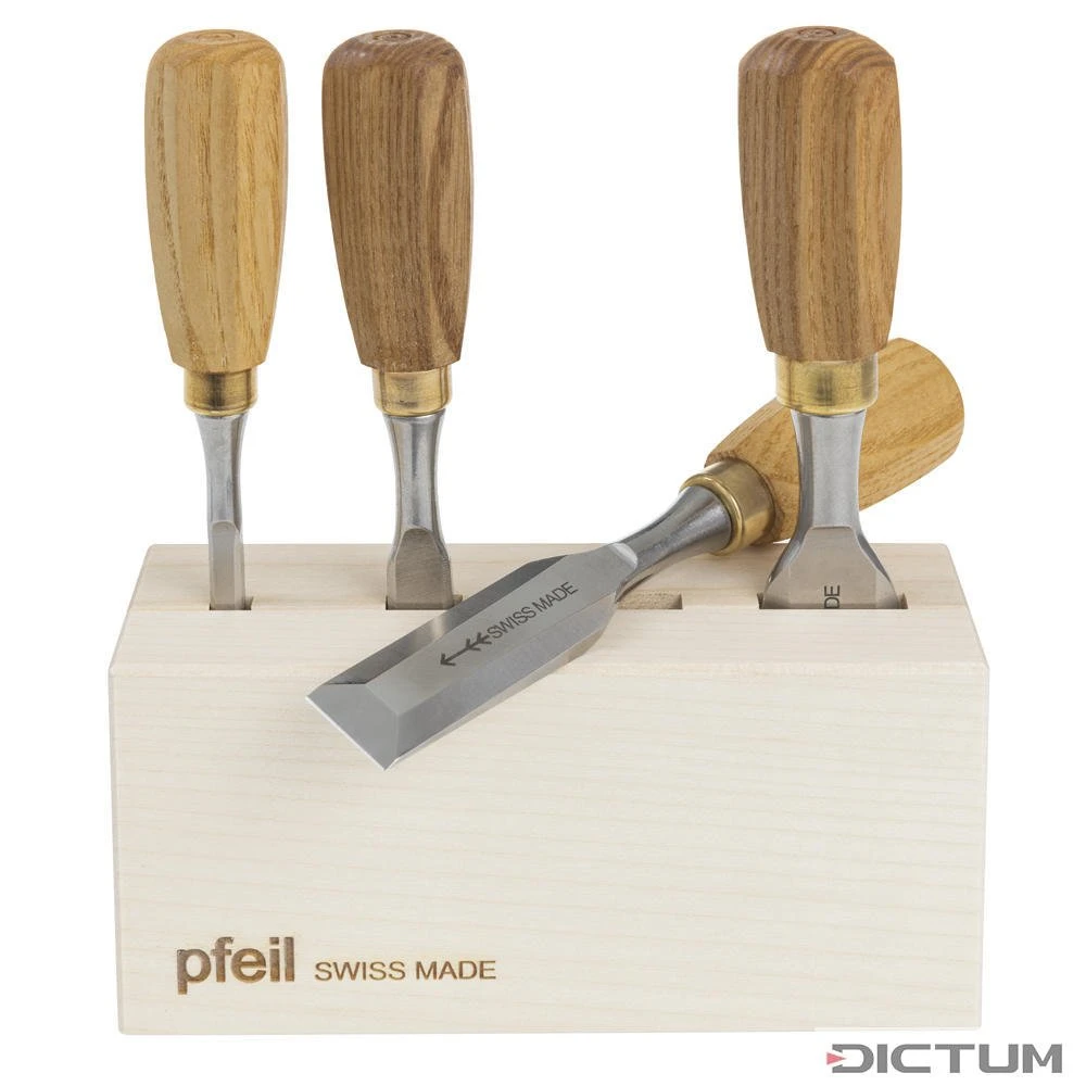 Jeu de mini gouges plates Pfeil, 4 pièces Jeu De Mini Gouges Plates Pfeil, 4 Pièces -Outils Serie Boutique