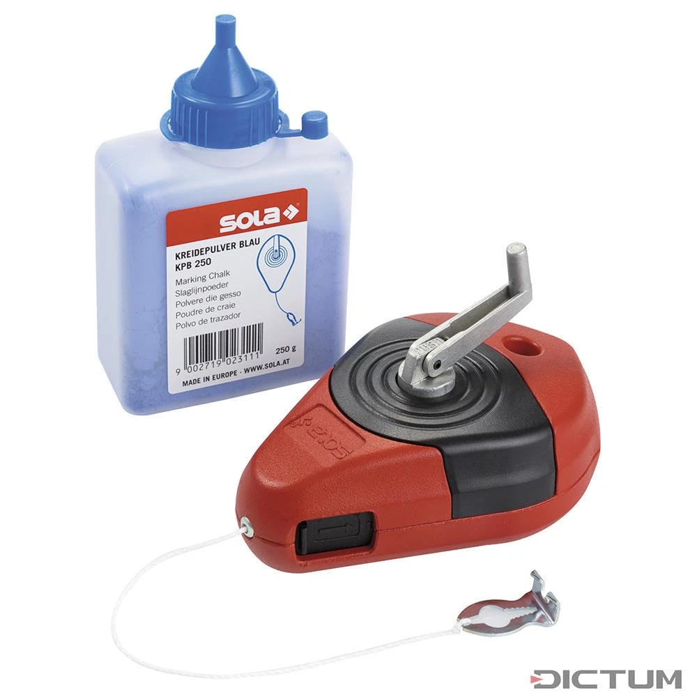 Cordeau à tracer à la craie Sola CLP, incl. poudre de craie bleue Cordeau à Tracer à La Craie Sola CLP, Incl. Poudre De Craie Bleue -Outils Serie Boutique