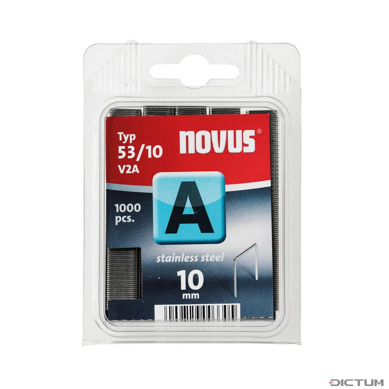 Novus Agrafes Fines, Type 53, Inoxydables, Longueur 10 Mm, 1000 Pièces -Outils Serie Boutique