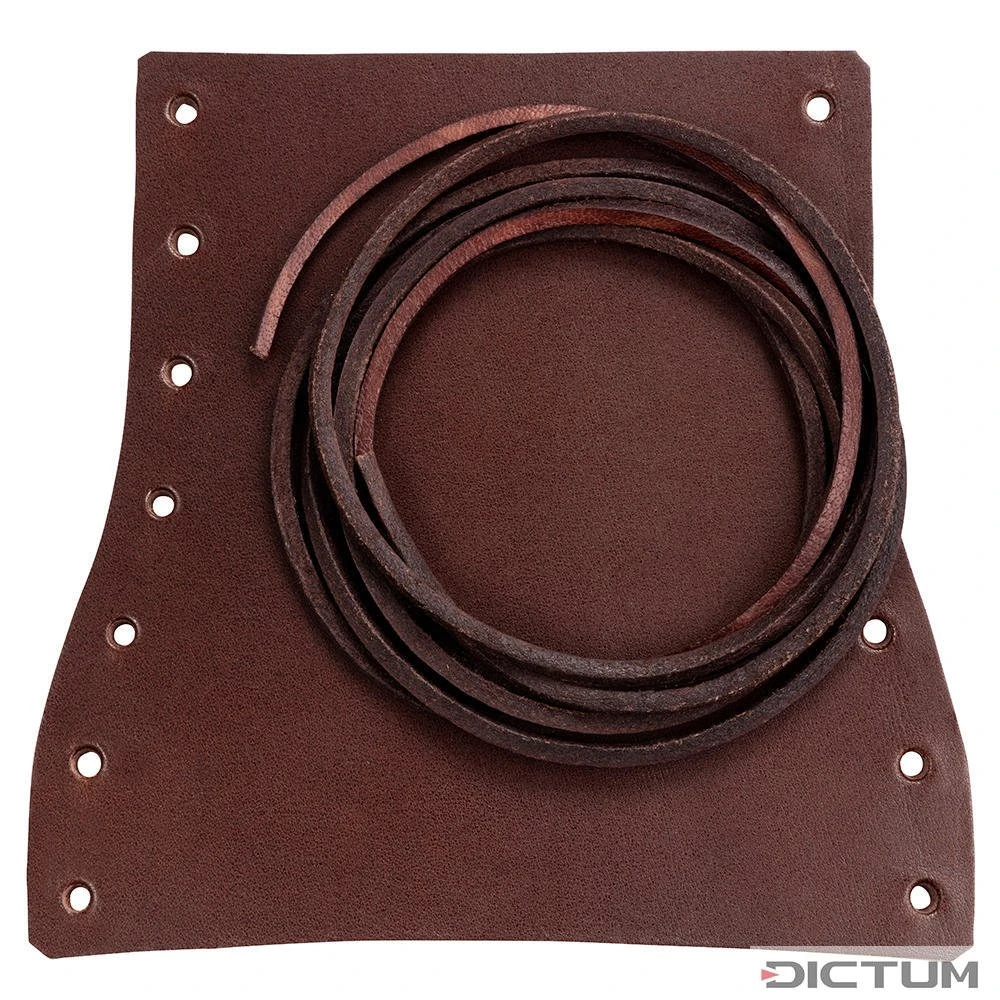 Rev. En Cuir P. Manche De Hachette Forestière DICTUM, Cuir De Bovin, Brun Foncé -Outils Serie Boutique